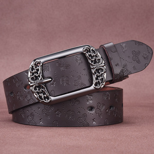 Cinturón Vaquero Retro de Aleación con Hebilla Estampada para Mujer, Cinturones con Patrón Grabado Vintage, Estilo Coreano, Moda Casual - Product Image 6