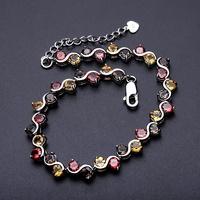 F0062B Respect Personnalisé Argent Sterling 925 Grenat Topaze Bleue Suisse Améthyste Citrine Chrome Diopside Pierre Naturelle Femmes Bracelets