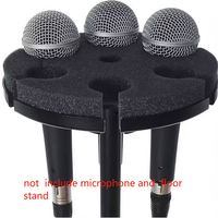 Support de microphone professionnel OEM avec pince métallique et bonnette anti-vent en mousse pour 6 microphones