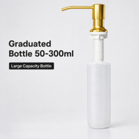 Distributeur de savon 500 ml à col fileté avec pompe dorée pour lavage des mains liquide, recharge pour salle de bain domestique
