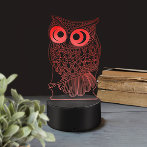 Lustiges Licht Crack Base 3D USB Schöne Eule Tisch lampe Schreibtisch lampe Acryl Beleuchtung Design Nachtlicht Licht LED Raum Home Decor - Product Image 6