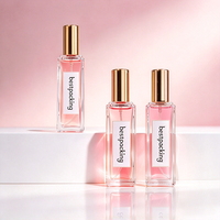 Botol Parfum Persegi Panjang 10ml 15ml Botol Kaca Kotak Elegan Isi Ulang dengan Tutup Hitam Perak