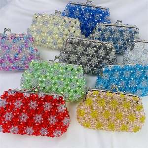 숙녀 선물을위한 도매 자연 고품질 빨강 녹색 오스트리아 크리스탈 가방 레이키 블루 클리어 크리스탈 작은 지갑 - Product Image 1