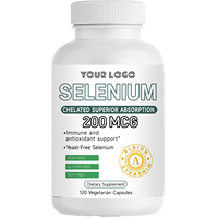 Capsules de sélénium chélaté 200 MCG, absorption supérieure, sans OGM, sans gluten, complément alimentaire, soutient l'immunité antioxydante, 250 capsules