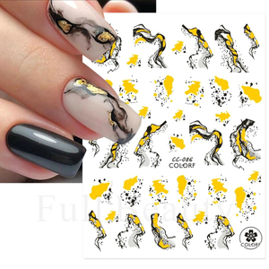 1 unidad de pegatinas 3D para uñas con efecto mármol negro y dorado, calcomanías de tinta para líneas francesas, decoración adhesiva para <span class=keywords><strong>manicura</strong></span>. - Product Image 4