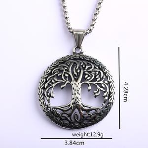 Colgante Vintage de Acero Inoxidable Árbol de la Vida, Collar Unisex con Diseño Hueco, Amuleto para Uso Diario - Product Image 5