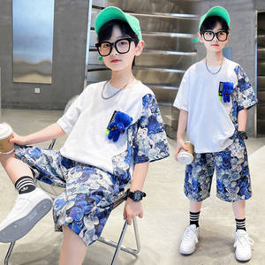 2023 Summer <strong>Teen</strong> <strong>Boys</strong> Clothing Sets <strong>Short</strong> Sleeve Cartoon Bear Print Patchwork T Shirt <strong>Shorts</strong> 2Pcs Children Clothes Wholesale - Product Image 2
