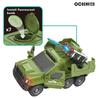 Kit de modèle de voiture électrique pour enfants B/O Military Shooting Corn avec lumière et musique