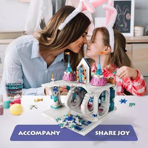 Moule <span class=keywords><strong>King</strong></span> 11008 Frozen Entrée Modèle Château <span class=keywords><strong>Magnétique</strong></span> Creative Filles Briques DIY No.Snow Palace Building Block Pour Enfants Cadeau - Product Image 5