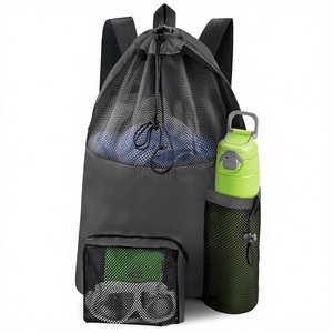 Sac de plage en maille polyester imperméable pour la <span class=keywords><strong>piscine</strong></span> et la gym, grand sac à dos à cordon pour femmes et hommes - Product Image 1