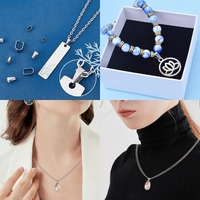 100 pièces de fermoirs à clipser en acier inoxydable pour pendentifs, connecteurs à pince pour chaînes, pour la fabrication de colliers, bracelets et bijoux DIY