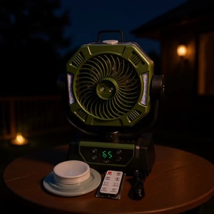 Outdoor Portable Camping <b>Fan</b> <b>With</b> <b>Mist</b> Humidify Rechargeable Battery 20000mAh DC Motor Oscillating For Tent Fishing - Product Image 2