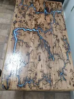 Meubles Table basse de salon en bois époxy avec support en métal pour table à thé d'hôtel et de restaurant d'Inde