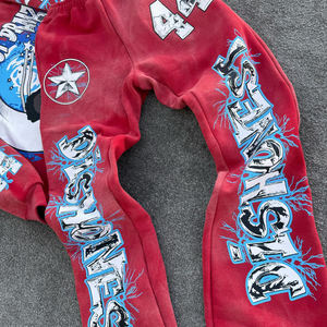 OEM بدلة رياضية للرجال ثقيلة بهودي مخصصة طقم من قطعتين ملابس الشارع طباعة غسول حمضي تنحنح خام طقم بنطال رياضي وهوديي - Product Image 5