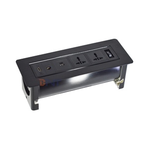 Presa da tavolo multimediale 2 prese di corrente per tavolo da conferenza prese di corrente con <span class=keywords><strong>Design</strong></span> ribaltabile da scrivania rotante - Product Image 5