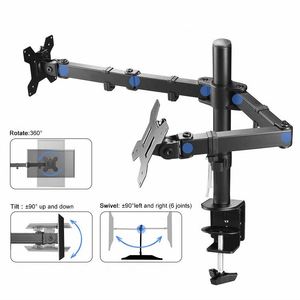 VESA 100x100 Easy-to-Install Dual Monitor <b>TV</b> <b>Stand</b> Desk <b>Mount</b> Monitor Arms - Product Image 3