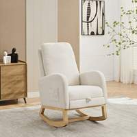 Chaise de lecture d'accent de planeur de pépinière confortable chaise à bascule rembourrée avec repose-pieds rétractable pour salon chambre