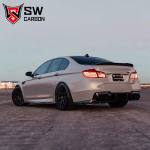 PSM Phong Cách Sợi Carbon Khuếch Tán Phía Sau Cho BMW 5 Series M5 <span class=keywords><strong>F10</strong></span> Mới Phía Sau Bumper Khuếch Tán Lip Spoiler Splitter Hiệu Suất Kit - Product Image 4