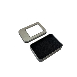 Scatola Quadrata in Latta Argentata all'Ingrosso con Finestra Trasparente in PVC, Contenitore in Metallo Adatto per Gioielli, USB, Giroscopi da Dito, Confezioni - Product Image 2
