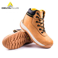 Chaussures de sécurité montantes en cuir suédé Deltaplus 301912 anti-choc, anti-perforation, résistantes à l'huile, antidérapantes, résistantes à la chaleur en PU