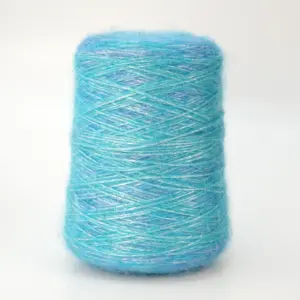 Fluzzy Yarn No Shedding 35%Metallic 27%Acrylic 20%Polyester 10%Nylon 8%Wool Blended Fancy Yarn For Knitting Camo Air Yarn