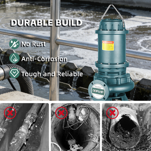 <span class=keywords><strong>Pompe</strong></span> submersible portable QQPUMP 7,5 CV pour eaux usées et boues, 32 m de hauteur de refoulement, grand débit - Product Image 3