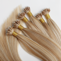Extensions capillaires de luxe à nano-anneaux, cheveux humains Remy européens lisses, extensions à pointe nano en cheveux naturels véritables