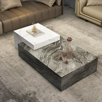 Juego de mesa de centro de mármol moderno para sala de estar, mesa de centro de mármol de lujo nórdico, gran oferta al por mayor