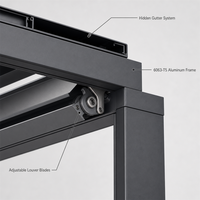 Pergola bioclimatique en aluminium avec toit à lames orientables pour jardin, villa, terrasse