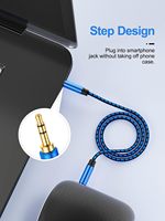 Câble audio mince 28AWG 3,5 mm en cuivre nu avec logo imprimé, connecteurs plaqués or, mâle/mâle, longueurs 1m, 2m, 3m, 5m, 8m, 10m