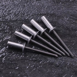 Remaches ciegos abiertos estándar DIN7337 de aluminio/acero, remaches ciegos abiertos de 4.8x16mm, remache ciego extendido con brida grande - Product Image 2