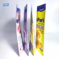 Sachet d'emballage alimentaire composite en Mylar, personnalisé, imprimé, avec pelliculage brillant, en plastique, à fond plat, pour gelée, chips de pommes de terre, sucre