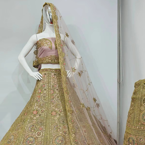 ชุดเดรสตาข่ายเจ้าสาวพร้อมเครื่องประดับหินเต็มชิ้นคอลเลกชันชุดแต่งงานสไตล์ปากีสถานอินเดียสำหรับผู้ใหญ่ - Product Image 1