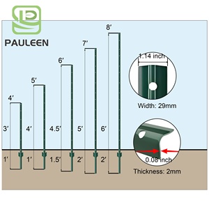 Poteau de clôture en acier galvanisé en forme de U pour <span class=keywords><strong>ferme</strong></span> ou jardin - Product Image 2