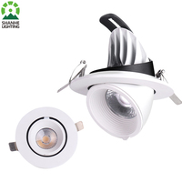 Spot encastré LED COB rotatif à 360° en aluminium, anti-éblouissement, 98 CRI, pour commerce et vente au détail, éclairage de vêtements