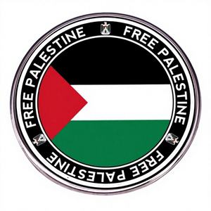 Broche de sécurité vintage en acrylique avec drapeau palestinien, design personnalisable, taille 3 cm - Product Image 4