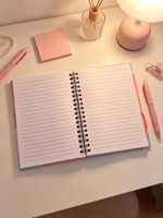 Großhandel Preppy Mädchenhaftes Gestreiftes Pastell-Spiralnotizbuch mit Goldfolien-Text für Teenager-Mädchen Tägliches Schreibnotizbuch für Schule & Geburtstagsgeschenk