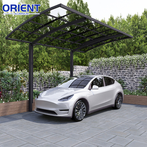 <span class=keywords><strong>Garage</strong></span> et abri de <span class=keywords><strong>voiture</strong></span> extérieur imperméable avec structure <span class=keywords><strong>en</strong></span> aluminium et toit <span class=keywords><strong>en</strong></span> polycarbonate, design moderne, facile à assembler - Product Image 2