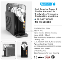 Máquina de aguanieve 7 en 1 Nin 2.6L Slushi Slushy Frozen Drink Smoothie Juice Slushie Ice Maker con Color 7 Programas preestablecidos Uso doméstico