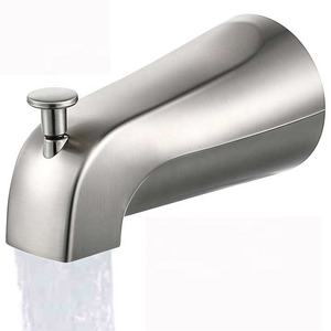 Caño de bañera deslizante de alta calidad con desviador, se adapta a grifo de bañera de baño de níquel cepillado de tubo de agua de cobre de 1/2" - Product Image 1