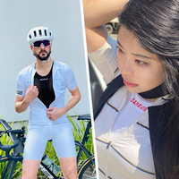 Darevie Sous-vêtement de cyclisme blanc et noir, sous-maillot de vélo en maille sans manches