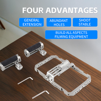 C072 Nouveauté Cage de téléphone tout-en-un, kits de stabilisation vidéo, cage de téléphone en alliage d'aluminium avec 2 supports en silicone