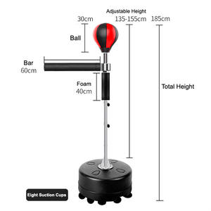Saco de <span class=keywords><strong>Boxeo</strong></span> Giratorio Independiente de 185 cm con Logotipo Personalizado, con Bola de Velocidad y Barra - Product Image 1