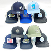 Gorra de Béisbol Richardson 112 Trucker con Parche de Cuero Bordado con Logotipo Personalizado, Camuflaje Duck, 6 Paneles, Estructurada, Cierre a Presión, Malla