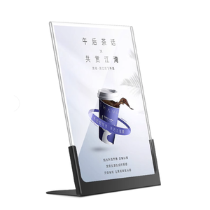 Présentoirs haut de gamme acrylique A4 cadre publicitaire en métal Style moderne A5 bureau <span class=keywords><strong>Salon</strong></span> de beauté support carte Table présentoir - Product Image 2