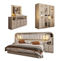 Ensemble de meubles de chambre à coucher turc en bois, lit double king size, mobilier de chambre complet moderne de luxe en MDF pour la maison