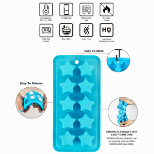 Atacado 10 Furos Star Shape Crystal <span class=keywords><strong>Ice</strong></span> Mold Fácil Pressionando <span class=keywords><strong>Ice</strong></span> Tray Silicone Mold para <span class=keywords><strong>Mini</strong></span> Cubos De Gelo - Product Image 2