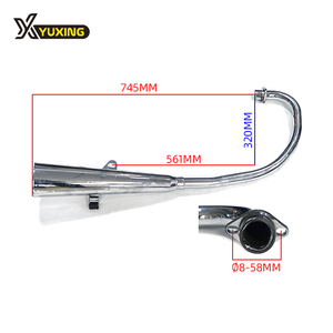 Sistema de escape de acero para motocicleta, silenciador silencioso Universal <span class=keywords><strong>GN</strong></span> <span class=keywords><strong>125</strong></span> <span class=keywords><strong>CC</strong></span>, accesorios para motocicleta - Product Image 2