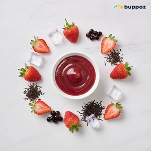 น้ำเชื่อมสตรอว์เบอร์รี 5 กก. แบบขวด ฮาลาล HACCP สำหรับร้านชานมไข่มุก ชานม รับผลิตแบบ OEM - Product Image 4