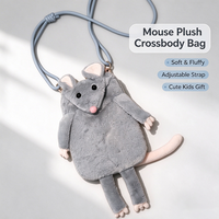 Sac bandoulière en peluche de rat personnalisé en usine, mignon sac à main en fourrure de souris pour enfants, cadeau